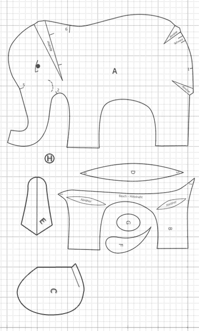 elefanten schnittmuster