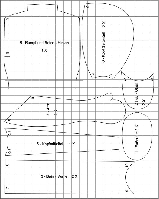 Schnittmuster Puppe
