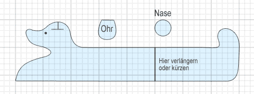 Schnittmuster Türvorleger Hund