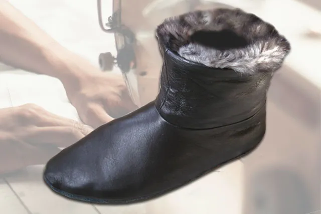 Hausschuhe selber nähen, kurze Stiefel selber nähen